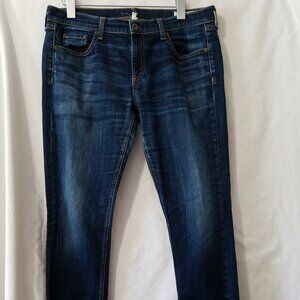Rag & Bone Dre Low Rise Slim Boyfriend Jeans –Women’s 30 –Dark Blue–Distress Hem